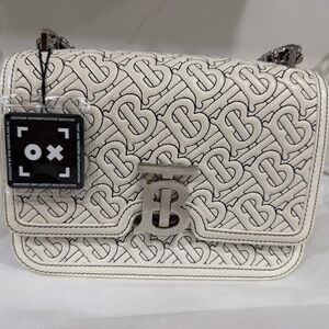 White Designer Monogram Shoulder Bag
